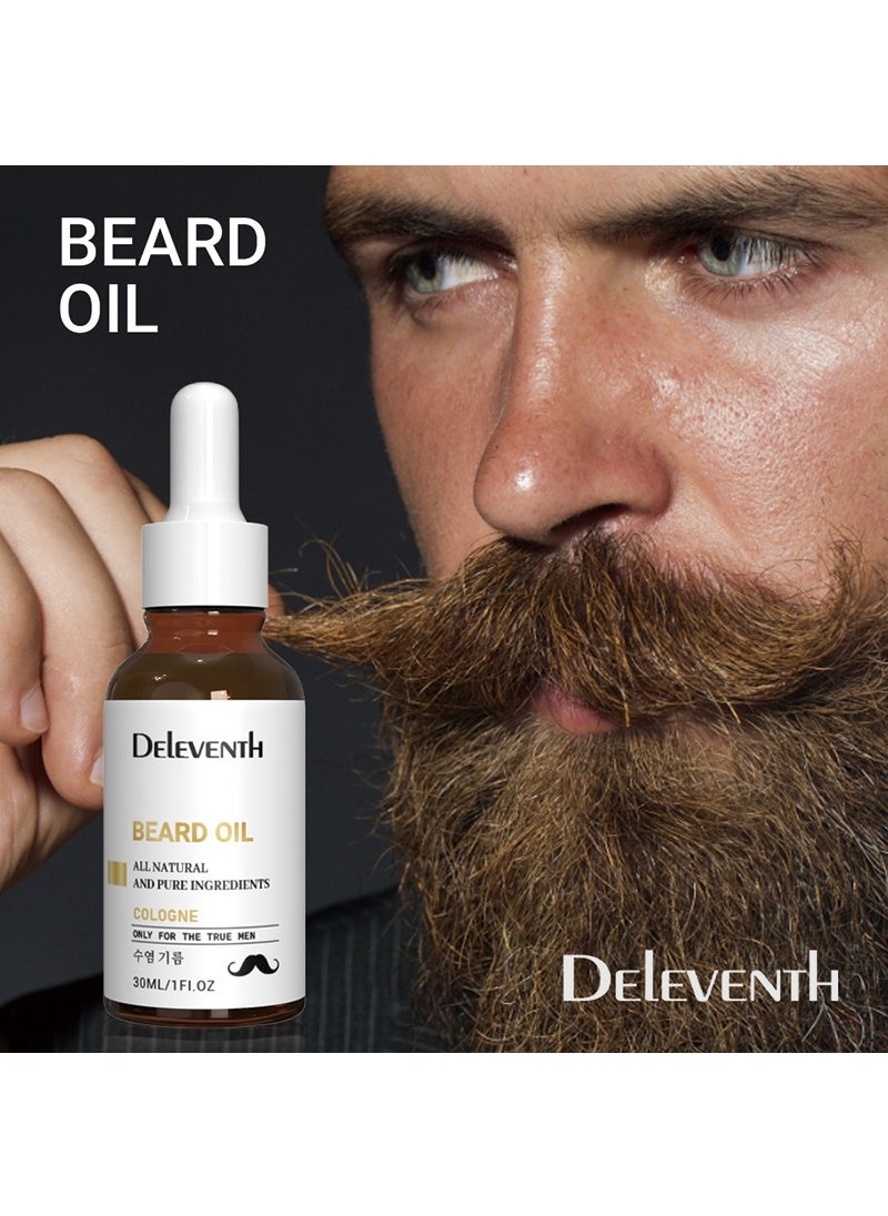 DEleventh Cologne Beard Oil 30ml / For a Refreshing, Masculine Scent & Soft, Hydrated Beard  All Natural Ingredients for Healthy Skin & Hair