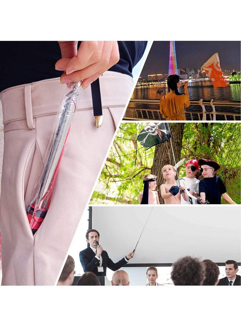 SYOSI - Telescopic Flag Pole, Portable Pole for Camping with Lanyard, 2m Poles Stick Tourist Guide Travelling Presentation Pointer 2pcs, Random Color - Image 1