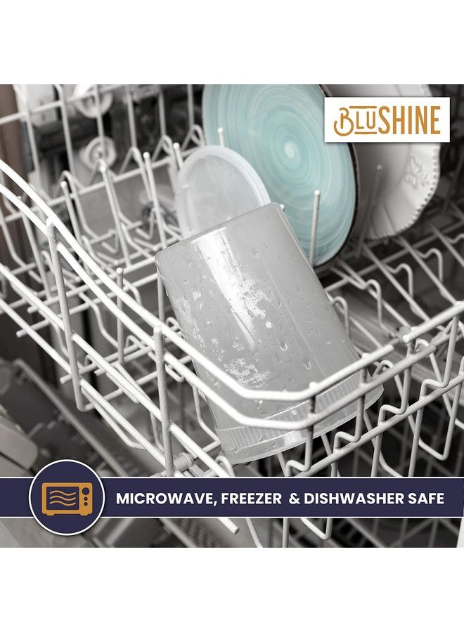 BluShine [24 Sets] 32 Oz. Plastic Deli Food Storage Containers With Airtight Leak Proof Lids Reusable Microwave Fridge And Freezer Safe - Image 3