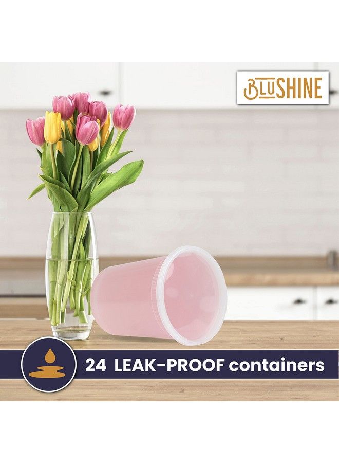 BluShine [24 Sets] 32 Oz. Plastic Deli Food Storage Containers With Airtight Leak Proof Lids Reusable Microwave Fridge And Freezer Safe - Image 5