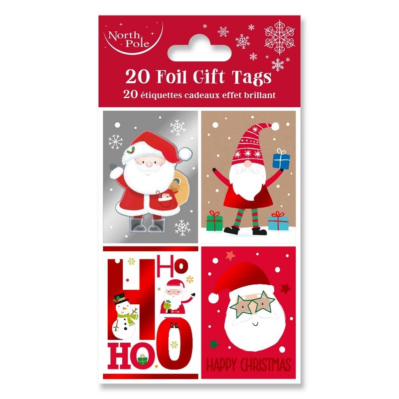 Eurowrap 20-Piece Cute Christmas Gift Tags – Festive Holiday Tags for Presents, Christmas Party Favors, Seasonal Gifting, Holiday Celebration, and Gift Personalization