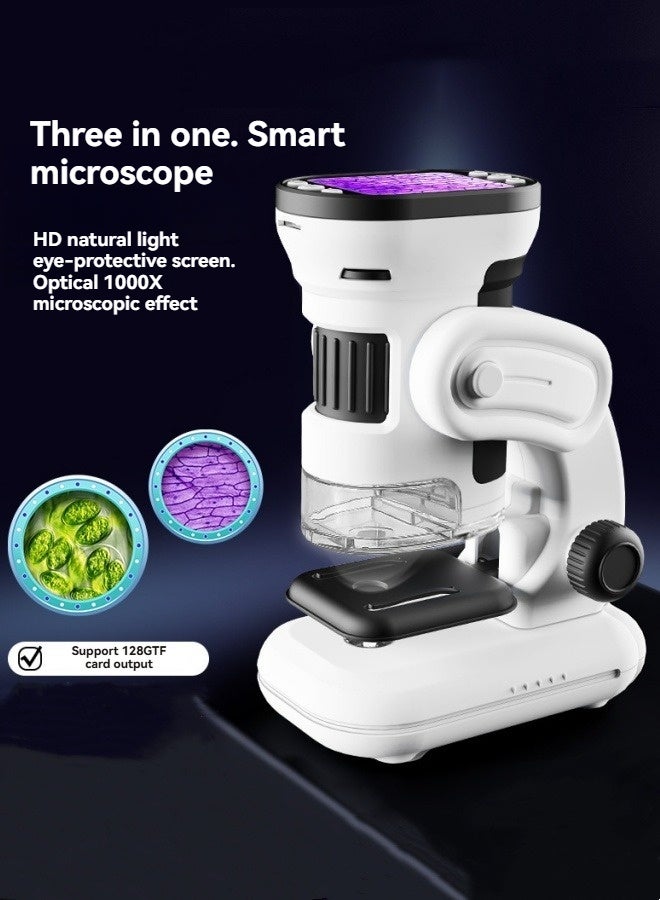 M MIAOYAN Student children's science and education toys intelligent digital electron microscope with display screen HD cell mite education enlightenment toy microscope  - Image 1