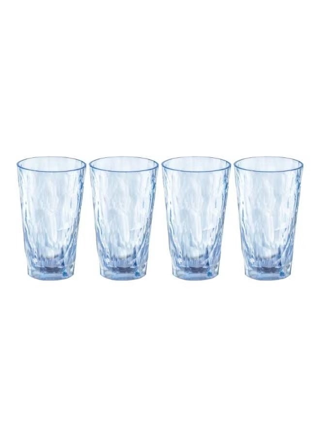 Koziol Long Drink Glass Aquamarine Club No 6 400ml, Polycarbonate (Pack of 4) - Image 1
