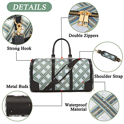 Bosidu 2Pcs Weekender Bags for Women with Toiletry Bag Shoe Compartment Cheap Overnight Bag Carry on Tote Duffle Bag for Travel Clearance Flight Approved, Green - Image 5
