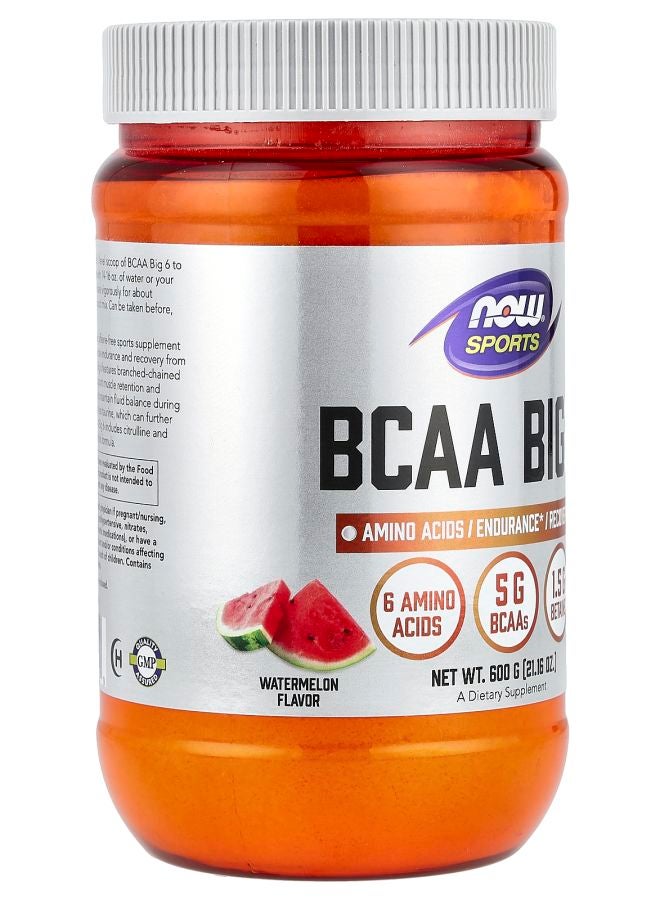 now Sports BCAA Big 6 Watermelon 21.16 oz (600 g) - Image 2