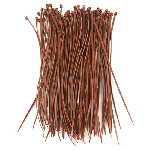 BOROLA Colorful Cable Zip Ties, 100 Packs Self Locking Wire Ties, Perfect for Home, Office, Garage and Workshop (Brown, 8 Inch) - Image 1
