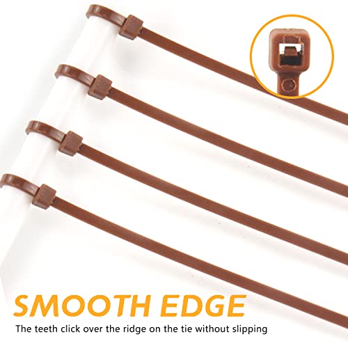 BOROLA Colorful Cable Zip Ties, 100 Packs Self Locking Wire Ties, Perfect for Home, Office, Garage and Workshop (Brown, 8 Inch) - Image 4