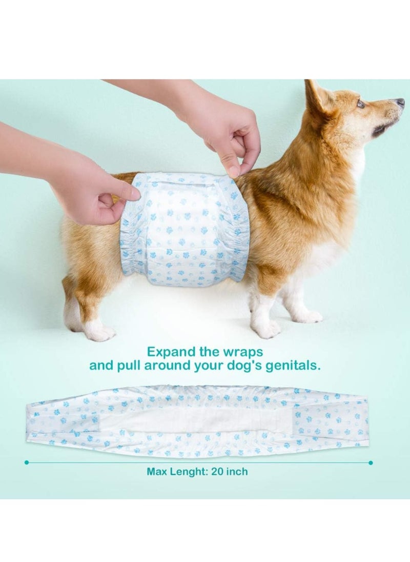 MissTiara - Male Dogs Diapers - 20 count Disposable Pet Diapers Super Absorbent Soft Suitable for Male Puppy Cats or Dogs with Leak Protection, Excitable Urination, Incontinence 1.5-4kg Blue Size S - Image 1