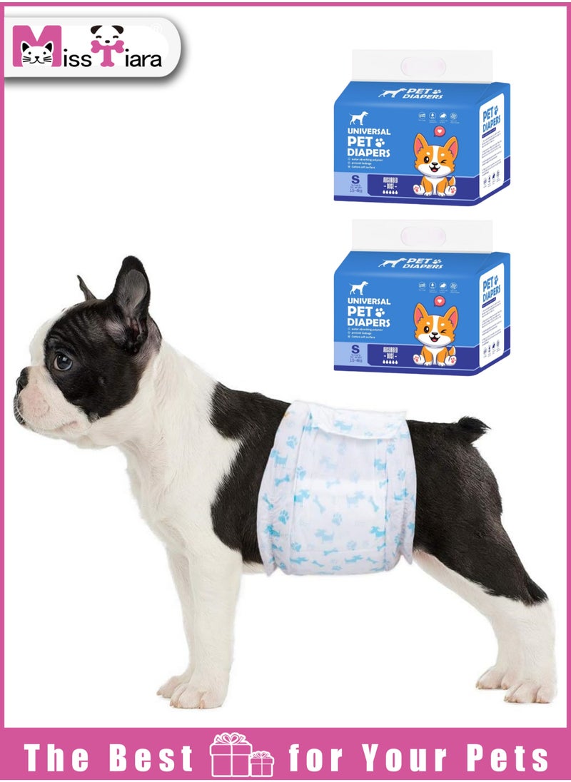 MissTiara - Male Dogs Diapers - 20 count Disposable Pet Diapers Super Absorbent Soft Suitable for Male Puppy Cats or Dogs with Leak Protection, Excitable Urination, Incontinence 1.5-4kg Blue Size S - Image 1