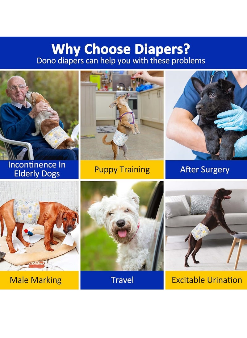 MissTiara - Male Dogs Diapers - 20 count Disposable Pet Diapers Super Absorbent Soft Suitable for Male Puppy Cats or Dogs with Leak Protection, Excitable Urination, Incontinence 1.5-4kg Blue Size S - Image 1