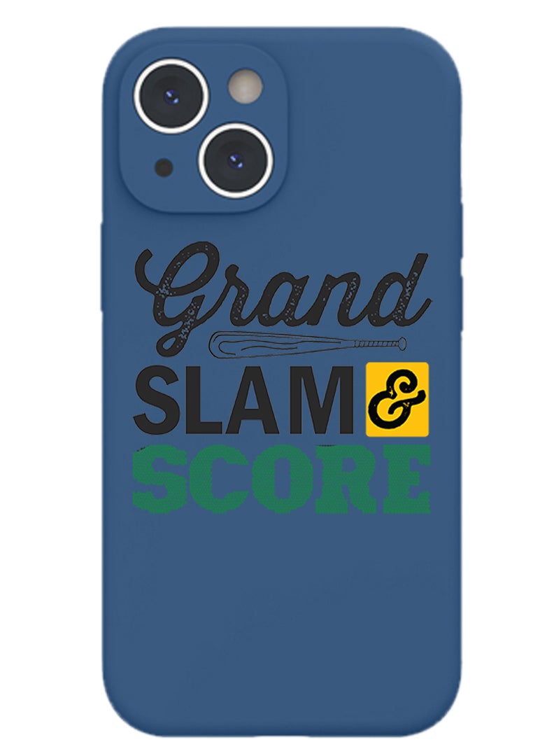 Theodor Protective Slim Fit Case Liquid Silicone Cover with Full Body Protection Anti-Scratch Shockproof Case For iPhone 15 Plus Blue  - Grand slam & score copy - Image 1