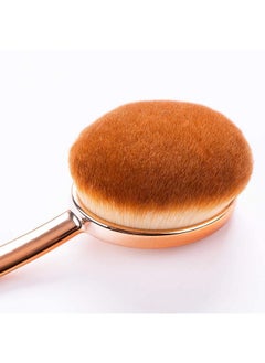 Yoseng Large Rose Gold Foundation Contour Round Toothbrush Dust Free Oval Makeup Brushes With Blending Sponge Dustproof Cover Brush Egg Cleaner …  - Image 4