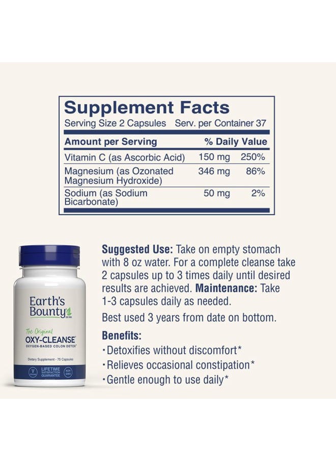 Earth's Bounty Oxy-Cleanse Colon Conditioner - Gentle Colon Cleanse for Digestive Wellness - Constipation Relief - Natural Colon Detox - 75 Capsules - 2-Pack  - Image 2