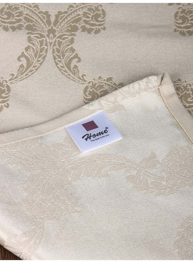 Home -The Best Is For You Cotton Table Runner With Woven Damask Design (Beige_Ogee, 13X84 Inch) - Pack Of 1, 13X84 Inch - Image 5