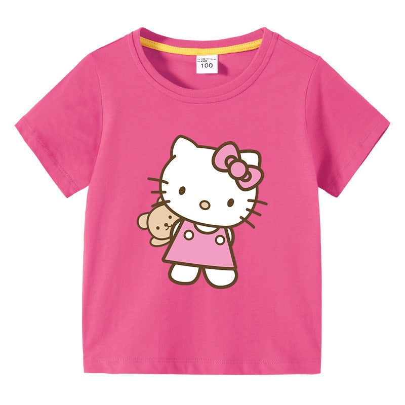 2023 Children'S Clothing Children'S Summer Short-Sleeved Cartoon T-Shirt Girls Cartoon Base Shirt Baby'S Half-Sleeved T-Shirt Top - Image 5