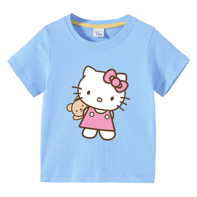 2023 Children'S Clothing Children'S Summer Short-Sleeved Cartoon T-Shirt Girls Cartoon Base Shirt Baby'S Half-Sleeved T-Shirt Top - Image 4