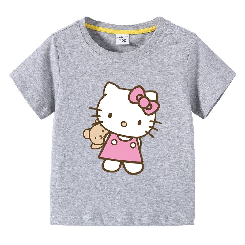 2023 Children'S Clothing Children'S Summer Short-Sleeved Cartoon T-Shirt Girls Cartoon Base Shirt Baby'S Half-Sleeved T-Shirt Top - Image 1