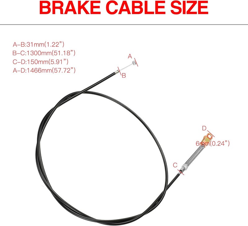 GREHUA Upgrade 56" Brake Cable Mechanical Brake Caliper and Bracket with Pads for Predator 212cc 196cc 6.5Hp GX160 Manco 9598 9597 Yerf-Dog ASW Bristers Airheart MB-1 Go Kart Carter Drift Trike Rotor - Image 3