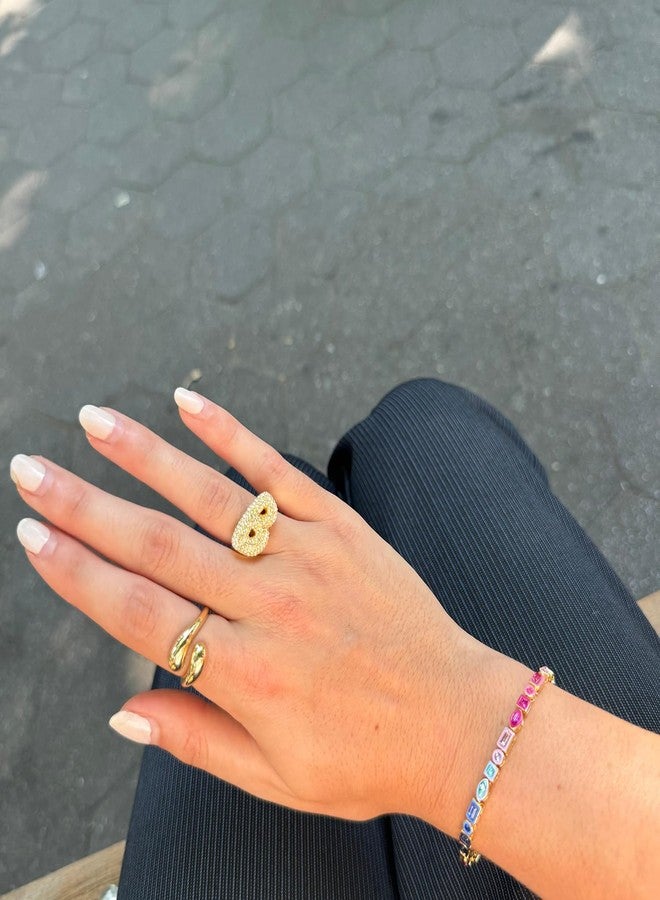BaubleBar Bridget Statement Ring for Women - Gold-Plated Open Twist Teardrop Wrap Fashion Ring, Hypoallergenic Gold-Plated Brass, Stackable Rings, Durable Daily Jewelry, Trendy Woman's Ring - Size 6 - Image 5