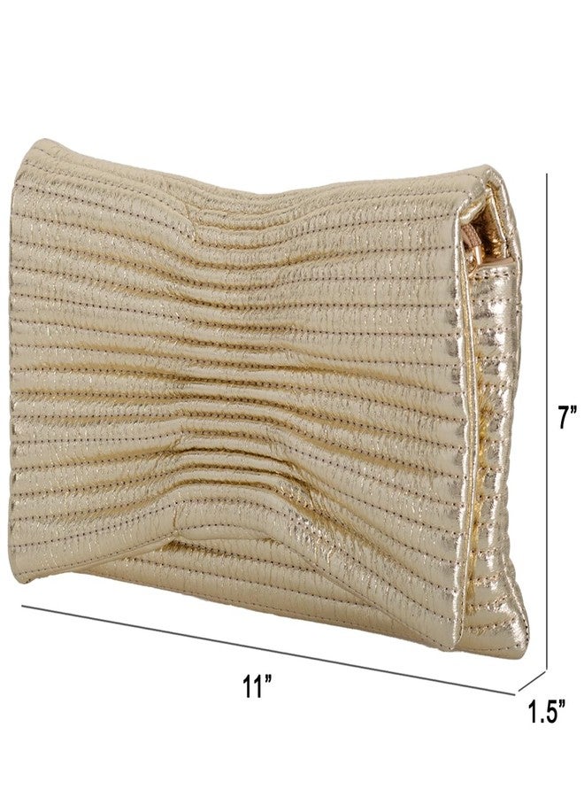 JNB Faux Leather Envelope Clutch Purse, Beige2, 11 inches x 1.5 inches x 7 inches - Image 3