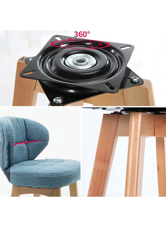 Lokatall 6 Inch Heavy Duty Square Swivel Base, Black Metal Seat, 360° Rotating Seat Base Plate for Bar Stool, Chair, TV Table, Boat Seat - Image 5