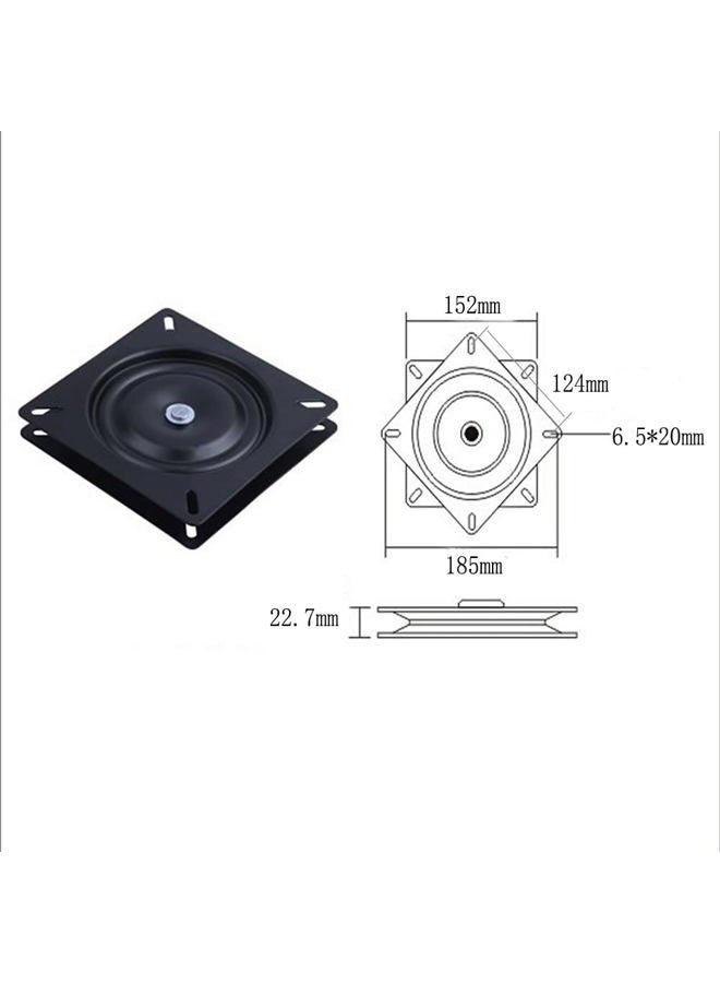 Lokatall 6 Inch Heavy Duty Square Swivel Base, Black Metal Seat, 360° Rotating Seat Base Plate for Bar Stool, Chair, TV Table, Boat Seat - Image 2