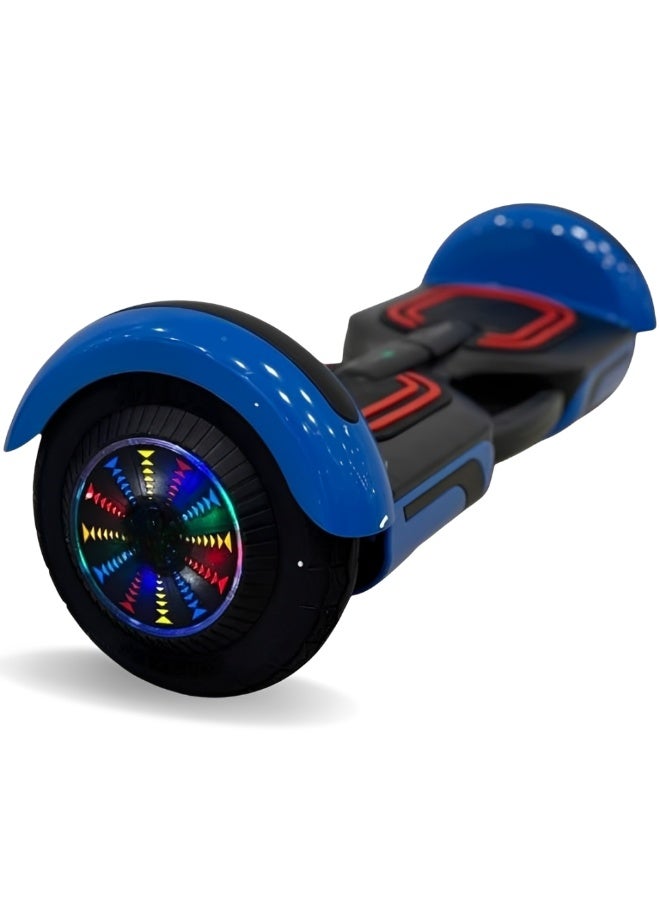Self Balancing Hoverboard with LED Wheels and Light-Up Display, Blue & Black - Image 4