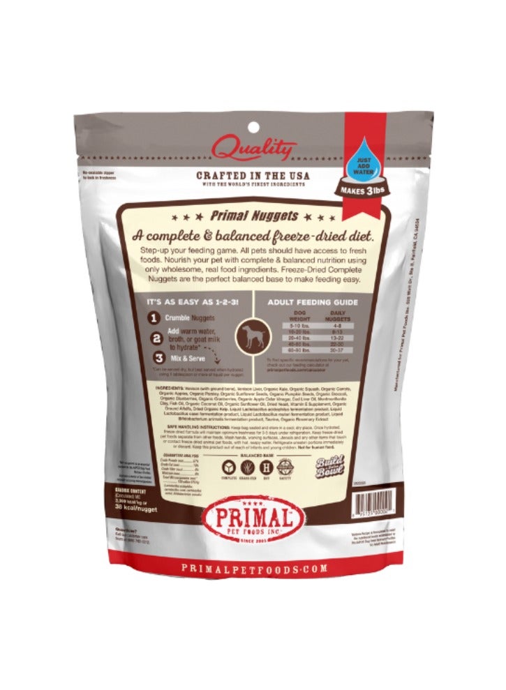 Primal Pet Foods Freeze Dried Dog Nuggets Venison Complete And Balanced Meal 397g - Image 2