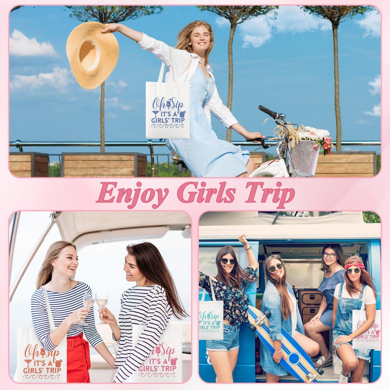 Clysee 8 Pcs Women's Trip Bags Girls Weekend Gifts 4 Makeup Bag Girls Trip Gifts 4 Weekend Tote Bag Travel Favors for Women Summer Cosmetic Zipper Pouch Wedding Birthday Bachelorette Party - Image 5