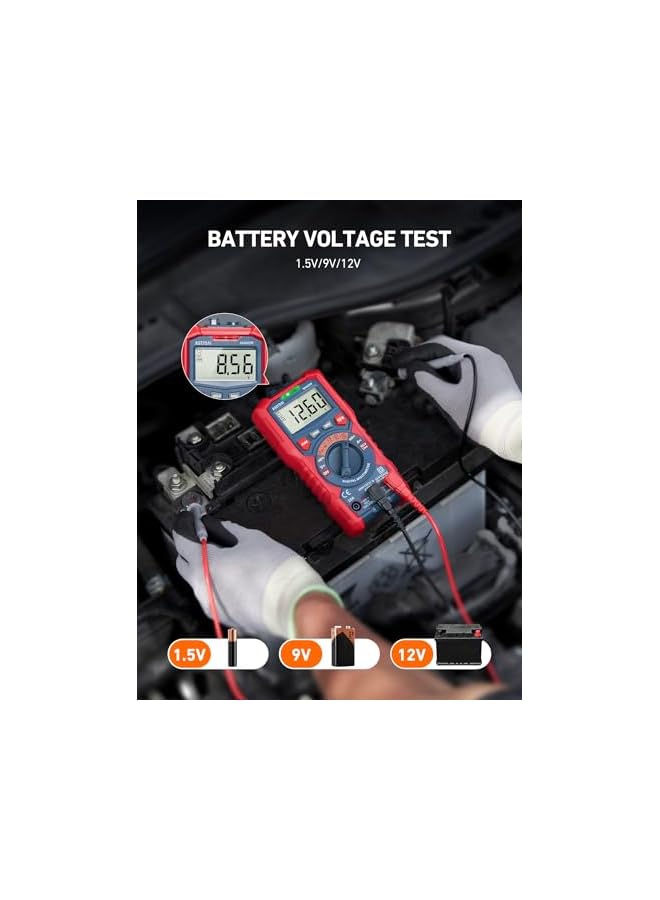 AstroAI Digital Multimeter 4000 Counts TRMS Auto-Ranging Volt Meter 1.5v/9v/12v Battery Voltage Tester Measure Voltage Current Resistance Diodes Continuity Voltmeter with Non-Contact Voltage Function - Image 4