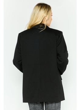 Black Tape Women Regular Fit Solid Blazer, Black  - Image 3