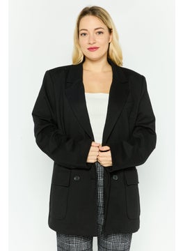 Black Tape Women Regular Fit Solid Blazer, Black  - Image 1