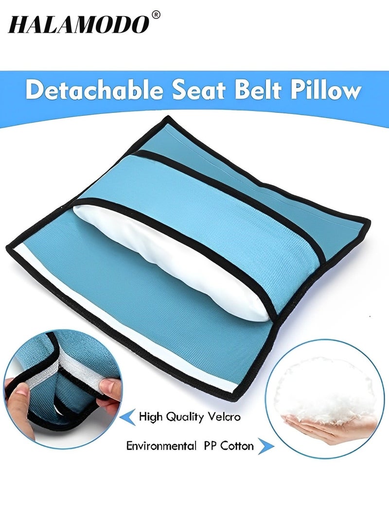 HALAMODO Car Seat Belt Pillow for Kids Baby Seatbelt Pillow Covers for Toddler Head Protector Car Booster Seat Shoulder Pad for Safety Strap Sleep Headrest Support for Child Travel  - Image 2