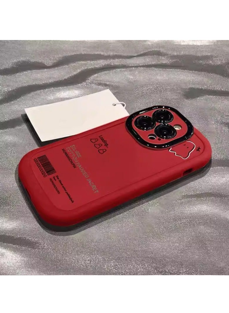NIBEMINENT Minimalistic Little Ghost Protective TPU Case Cover For iPhone 16 Pro Max, Chinese Red