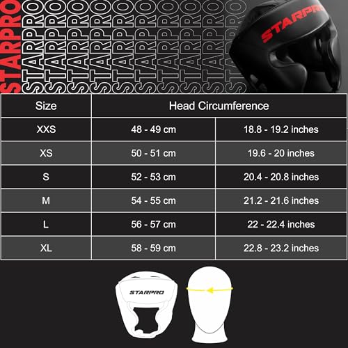 Starpro Black Boxing Headgear for Men Women Safety Headguard with Padding Muay Thai MMA Training Sparring Karate - Image 3