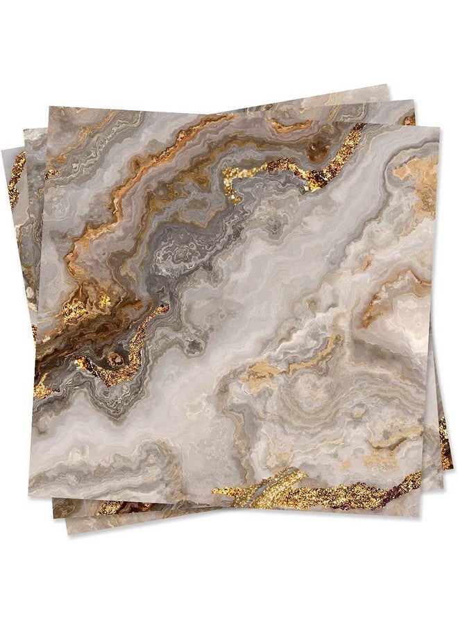 FUNLIFE 50Pcs Peel And Stick Kitchen Backsplash, Self-Adhesive Waterproof Tile Stickers, Retro Wall Decals For Home Bathroom Laundry Room Decor, 7.87"X7.87" Brown Marble - Image 1