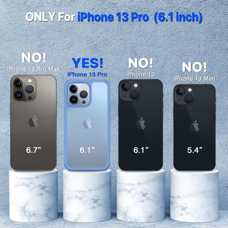 CENHUFO iPhone 13 Pro Case with Tempered Glass Screen Protector and Camera Protector [9H HD] 360° Shockproof Double Sided Phone Case Full Cover Mobile Phone Case for iPhone 13 Pro – Sierra Blue Precision processed material - Image 2