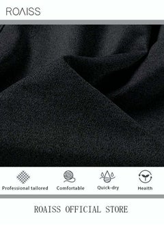 roaiss Men's Casual Drawstring Waist Swimming Trunks Beachwear Beach Pants Loose Five Point Pants Sports Running Boxer Swim Shorts Swimsuit Summer Everyday Clothing Black  - Image 5
