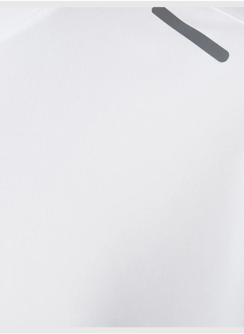 كوتون Sport T-Shirt Crew Neck Strip Detailed Short Sleeve