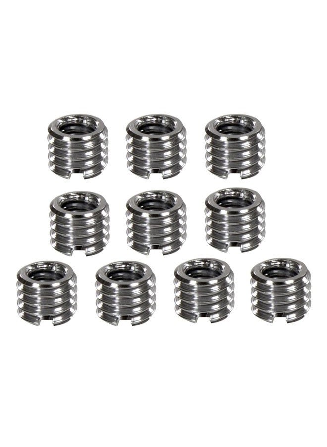 Foto&Tech Metal 1/4 inch to 3/8 inch Tripod Thread Adapter, Easy Mount Convert Screw Adapter for Tripod Monopod Ballhead, Reducer Bushing for Camera Video Equipment DSLR SLR Mic Boom Stand (10 Piece) - Image 1
