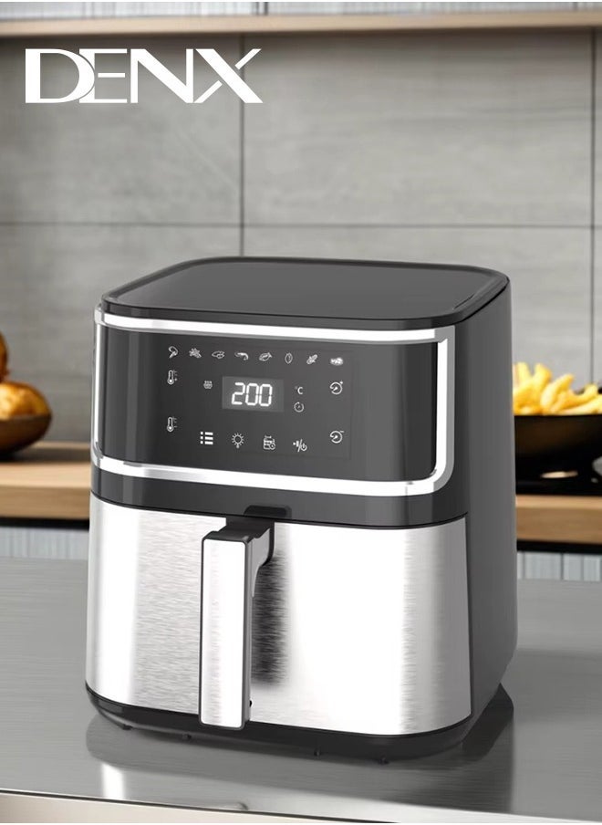Denx Healthy Air Fryer Without Oil For Fry/Grill/Bake/Roast Capacity 8 Liters Power 1800 Watts - Black /Silver - Image 4