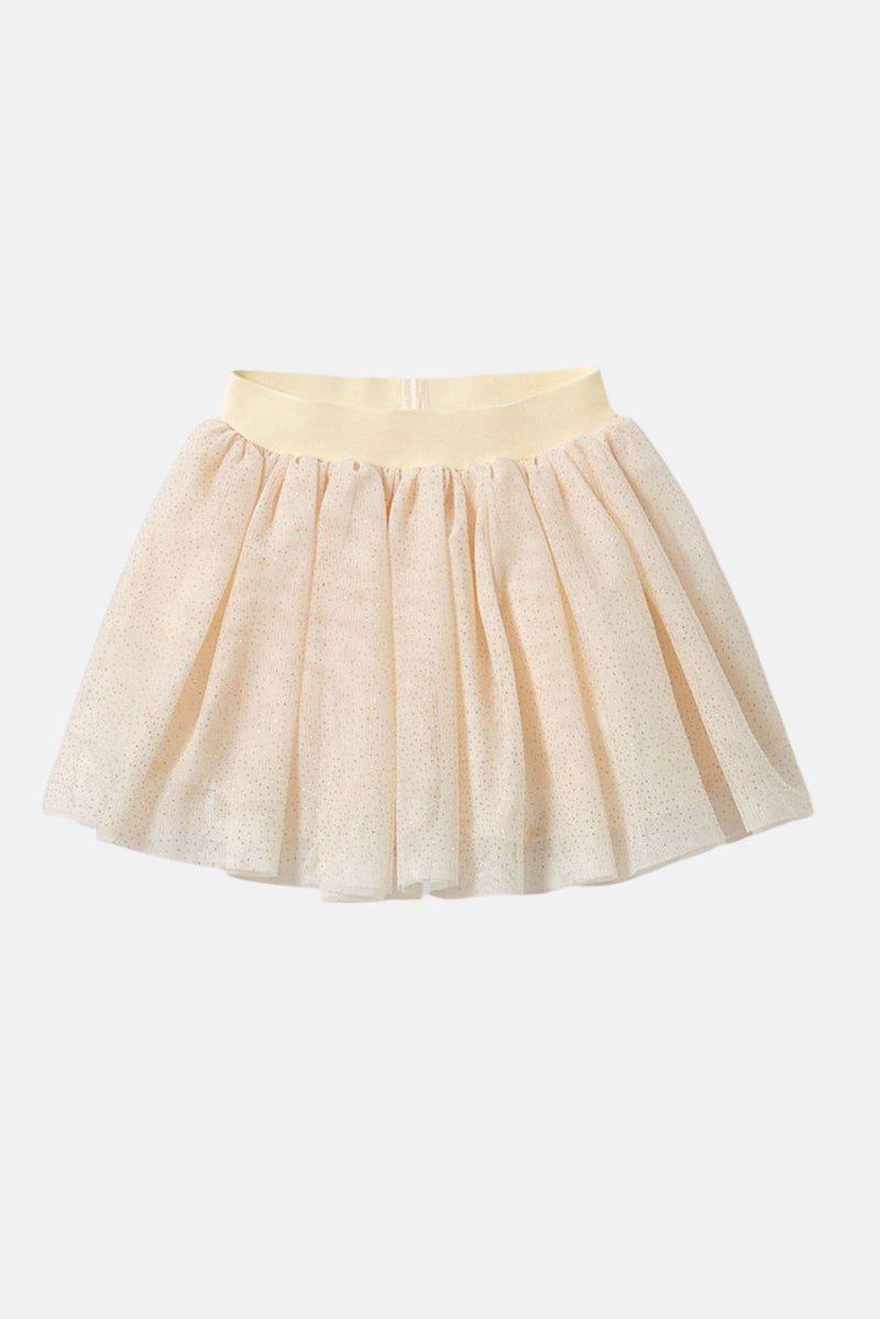 Tchibo Toddler Girl Mesh Textured Skirts, Cream  - Image 3