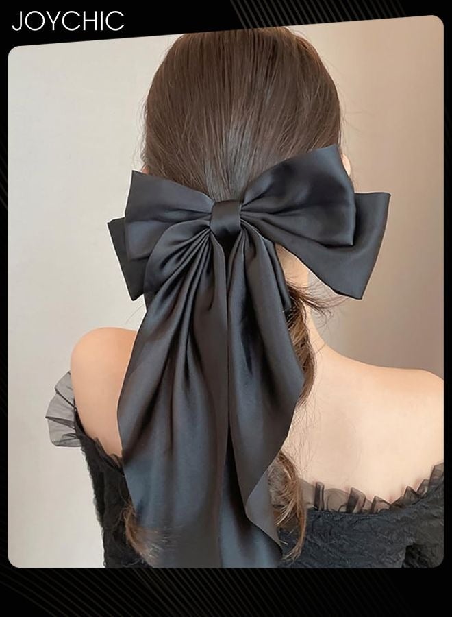 Joychic 3-Piece Set Silky Satin Ribbon Long Tail Bow Hair Accessories for Women Girls Gifts French Hair Clips - Image 4