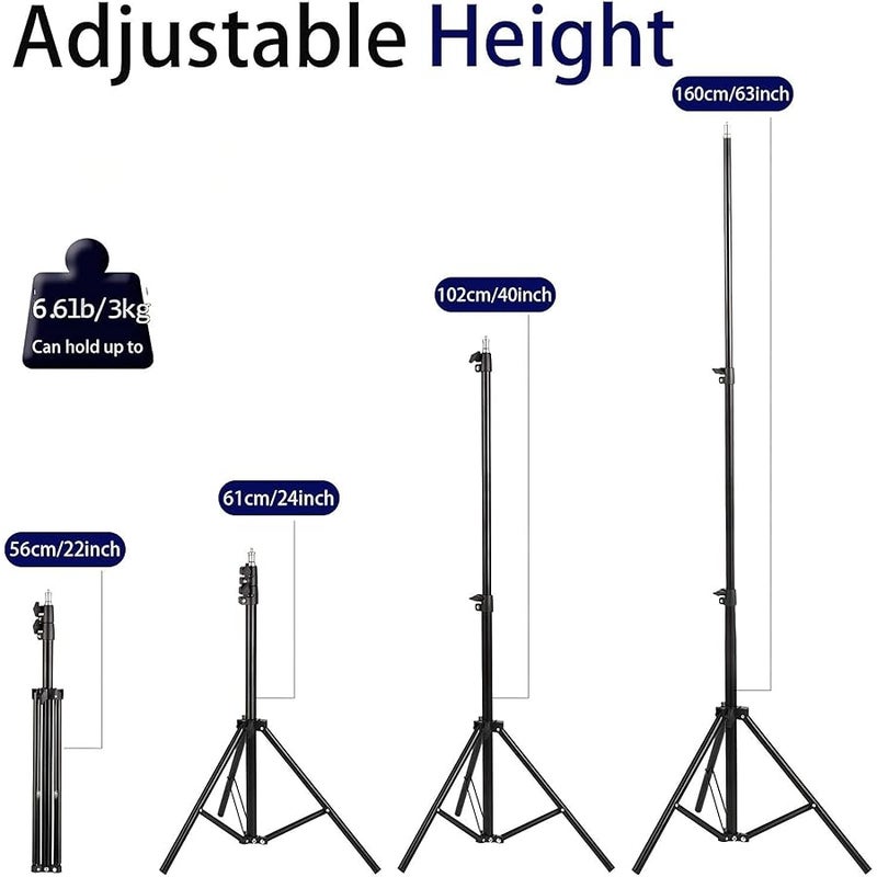 ClarVise Tripod Stand, Adjustable Height, Photography/Projector Light Stand, Compatible with Cameras, Lights, Projectors - (Black, 22-63) - Image 2