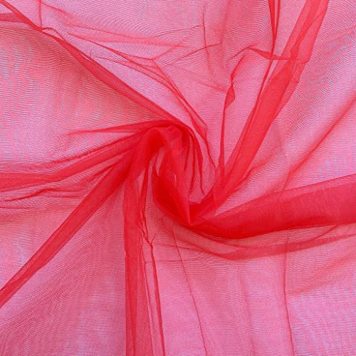 Boltove® Decoration Red Backdrop Curtain Tulle Net Transparent for Birthdays Anniversary Baby Shower Photo Shoot Wedding Party Stage Background Ceremony Photoshoot net parda - Set of 2 - Image 5