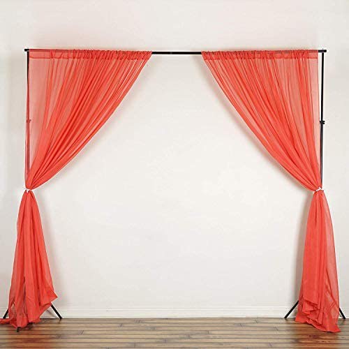 Boltove® Decoration Red Backdrop Curtain Tulle Net Transparent for Birthdays Anniversary Baby Shower Photo Shoot Wedding Party Stage Background Ceremony Photoshoot net parda - Set of 2 - Image 3