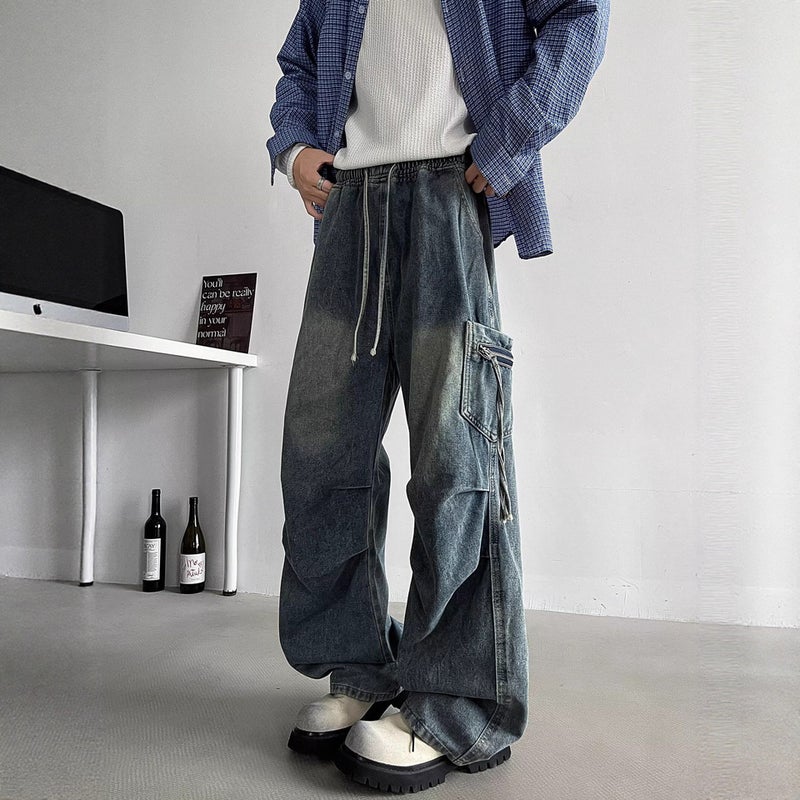 Unisex Classic Denim Jeans Loose Fit Daily Outdoor Wear - Image 4