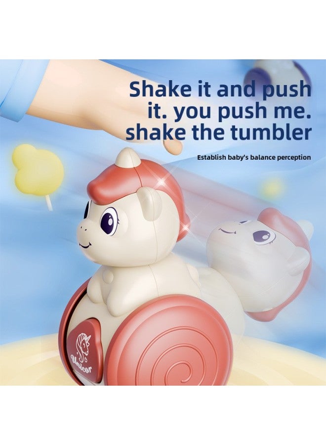 Unicorn Sliding Tumbler Early Teaching Crawling Children Comfort Balance Inertia Car Educational Training Toy-Color: Unicorn Sliding Tumbler E-commerce Box  - Image 4