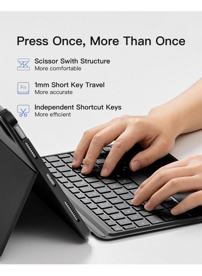 Inateck for iPad Pro 11 inch Case with Keyboard, Compatible with iPad Air 6/5/4,iPad Pro 11" 4/3/2/1, Detachable iPad Keyboard Case with 7-Color Backlight and Touchpad, KB04111 Black - Image 4