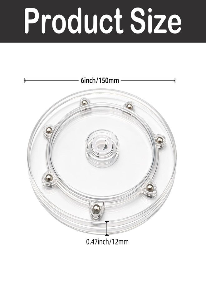 YiiSeeJo 1 PC 6 Inch Rotating Turntable, Clear Acrylic Ball Bearing Rotating Tray Display Stand for Jewelry & Toys - Image 2